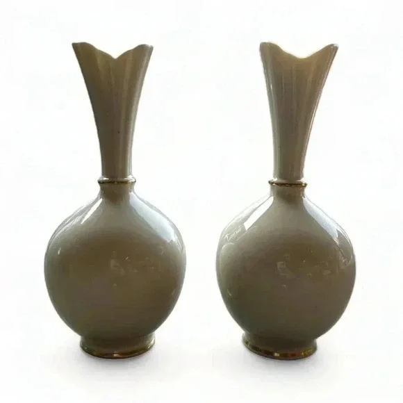 Vintage Lenox Floral Rose Flower Bud Vases - Picture 2 of 3